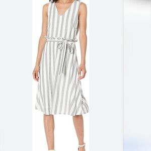 ECI New York • Fit and Flare Striped Midi Dress Size 8